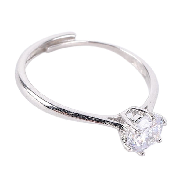 S925 Sterling Sølv Ring 6 Klo Rhinestone Stil Forlovelses Vielsesringe Bling Smykker
