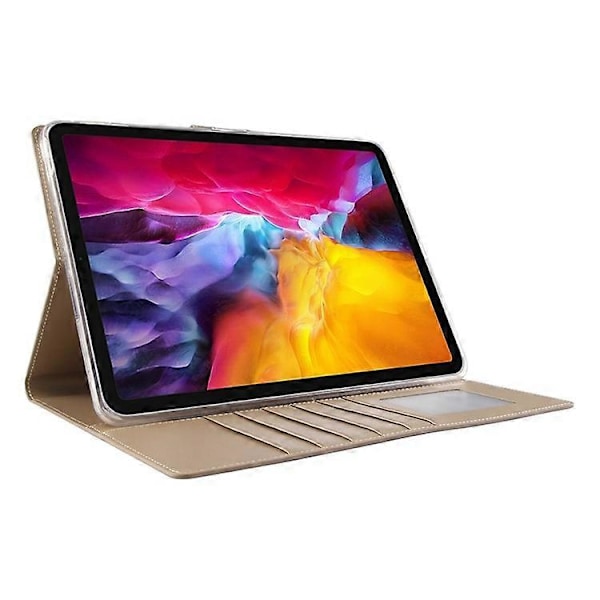 HANMAN Mill -sarjan yhteensopiva iPad Pro 11-tuumaiselle (2018) / (2020) / (2021) / iPad Air (2020) / (2022) -laitteelle, iskunkestävä PU-nahkainen tablettikotelo Champagne