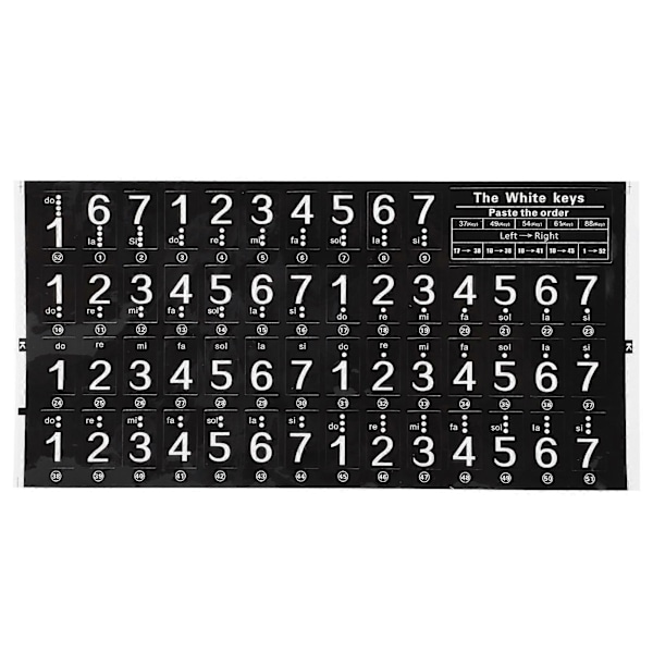 Elektronisk Klaver Keyboard Klistermærke 49/54/61 Tangenter Transparent Musik Mærkat Noder til Begyndere