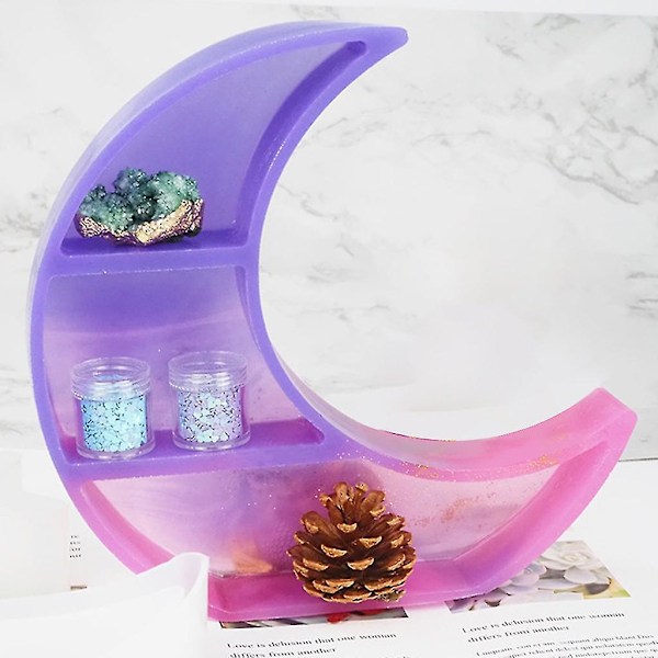Måneform Bakke Silikoneform Halvmåne Smykke Display Stand Rack Støbeform-fg