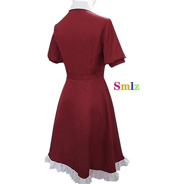Alice Cosplay Anime Bungo Herrelösa hundar Kostym Röd Klänning Peruk Kvinnor Flickor Jul Röd Set set and wig S