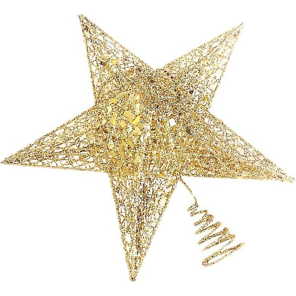 Julepynt til stuen, skrivebord, stjerne dekoration (15cm, Guld) 1 stk. bd