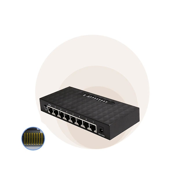 8-porttinen Ethernet Smart Switcher High Performance 1000mbps Verkkokytkin Rj45 Hub Internet Injector E