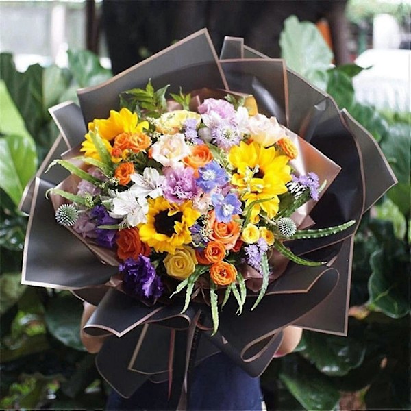 Blomsterpapper för Mors Dag Buketter Omslagspapper Blomstermballage Presentinslagning Vattentätt Floristpapper (trasslande)