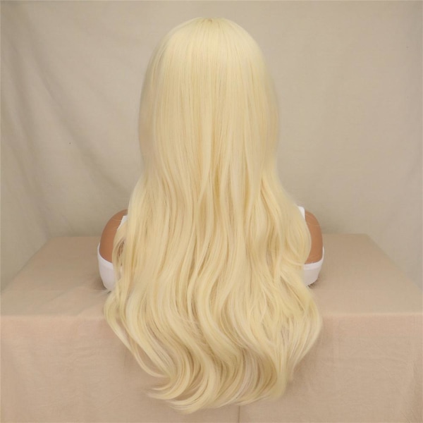 Blond Barbie Film Cosplay peruk Lång vågig/rak vit peruk style 1