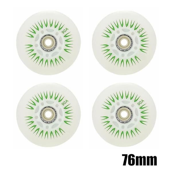 4 stk. Flash Inline Skate Hjul 90A LED Lysende Skøjtehjul 80 76 72 68 Multicolour 72mm