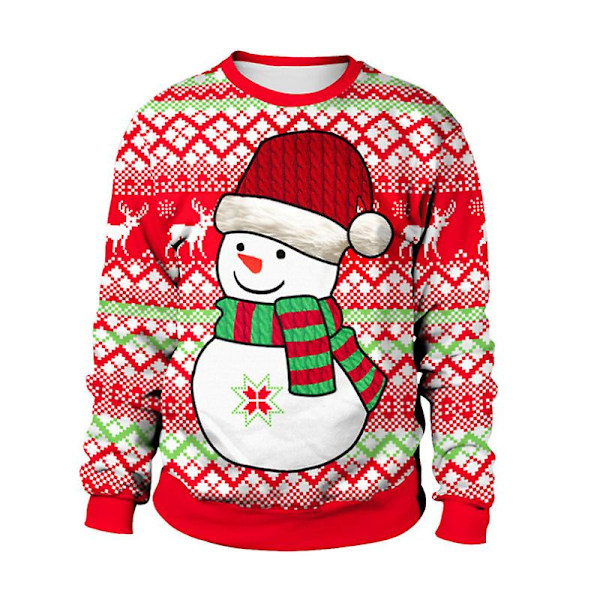 Pariskunnalle printed pitkähihainen neulepusero Miesten naisten joulujuhla pyöreä kaula Uutuus ruma neulepusero casual topit style 2 L