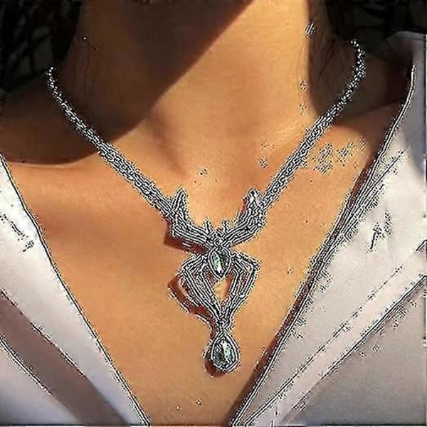 Tib Vintage Gothic Edderkopp Halskjede Halloween Krystall Edderkopp Henge Smykke Punk Stil Reptil Dyr Smykker