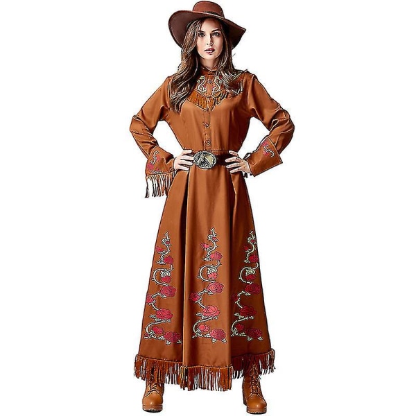 Halloweenkostymer Grand Theft Phantom Western Cowboyklänning Thorny Rose Bandit Tåg Man Kvinna Vildmarksjägaredräkt 185cm