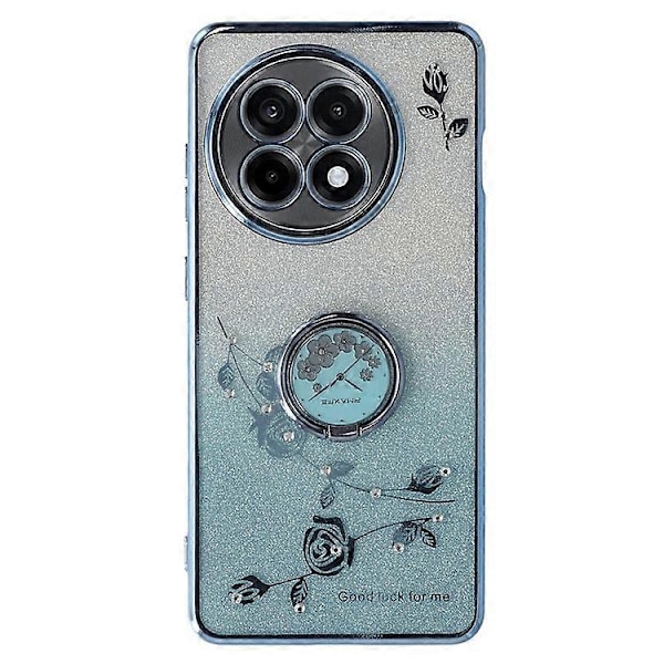 KADEM Kompatibelt Skal för OnePlus Ace 5 5G / 13R 5G Fodral Ring Stöd TPU Blommor Telefonskal Gradient Glitter Blue