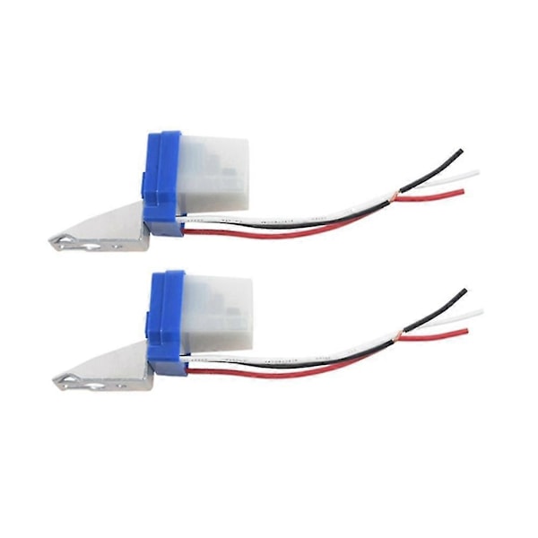 2 stk. Auto On Off Gadebelysning Sensor Switch Foto Switch 220v 10a Automatisk Switch (sammenfiltring)