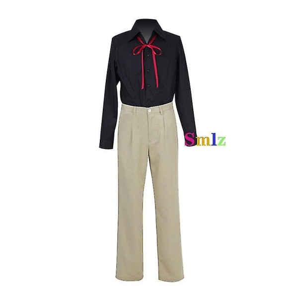 Kunikida Doppo Cosplay Anime Bungo Stray Dogs Puku Kunikida Cosplay Liivi Housut Peruukit Miehille Naisille Halloween- set set and wig L