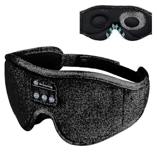 Unikuulokkeet, Bluetooth langaton musiikki 3D-silmämaski, säädettävä unimaski kuulokkeilla