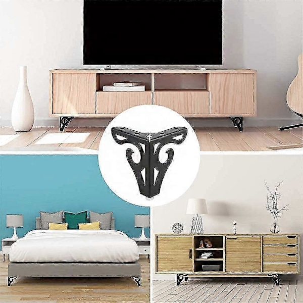 4 Stk. Møbel Sofaben, Sofaben, Moderne Sofaben, TV-skabsben, Sengeben, til Skab, Sofa, Bordkommode (Sort)
