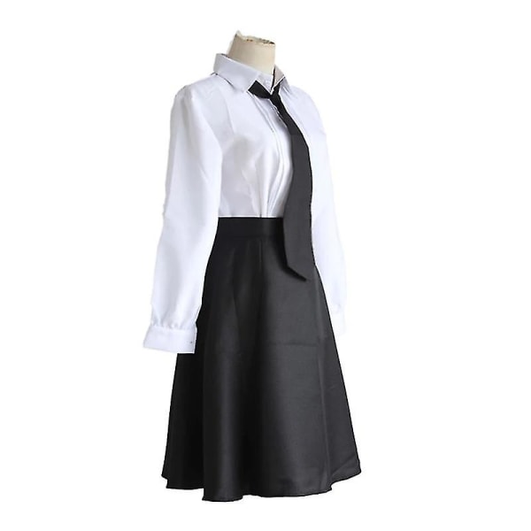 Akiko Yosano Cosplay Bungo Stray Dogs -asu Top paita solmio japanilainen anime cosplay puku mustavalkoinen puku M