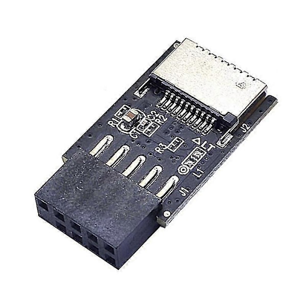 Hovedkort USB2.0 9Pin til TYPE-C A-KEY Frontkontakt Konverter USB3.2 TYPE-E Grensesnitt Header Ad