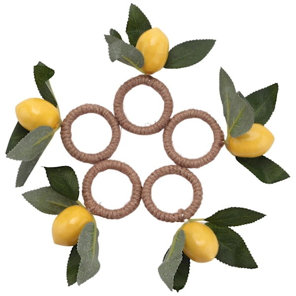 Servietringe med Citron, Citronranke Servietringe, Servietholder til Borddækning, Spisebord, D
