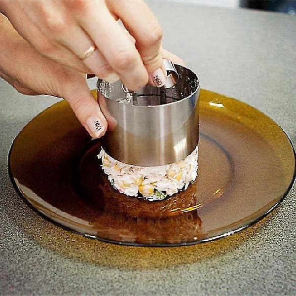 14 stk. Rund Mousse Fondant Kageform Cookie Cutter Bageværktøj i Rustfrit Stål