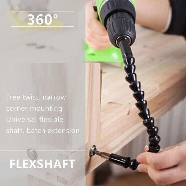 295mm Fleksibel Forlengelse Forbedret Myk Drill Elektrisk Skrutrekker Bitsett med 10 Hex Bits og Bits (5mm - 13mm)