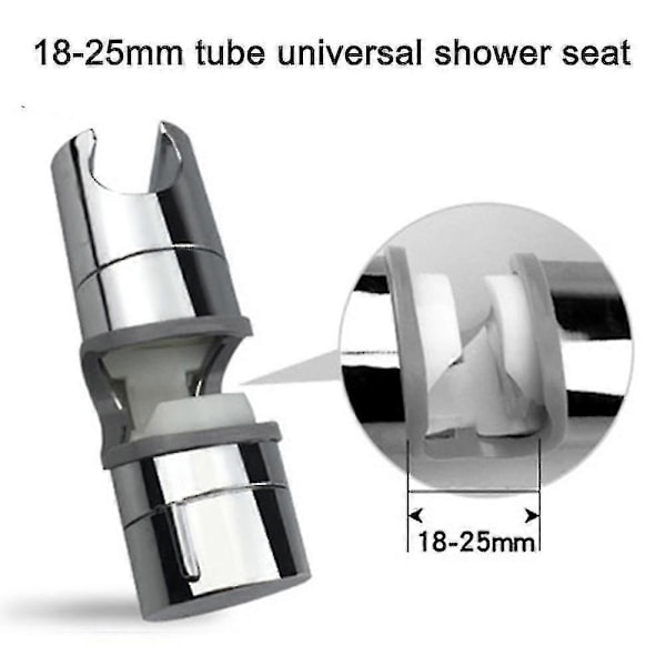 Justerbar brusehovedholder til glidebøjle, universal 18-25 mm O.D. skinnehovedbeslagholder til glidebøjle skydeklemme badeværelsesudskiftning 360 grader