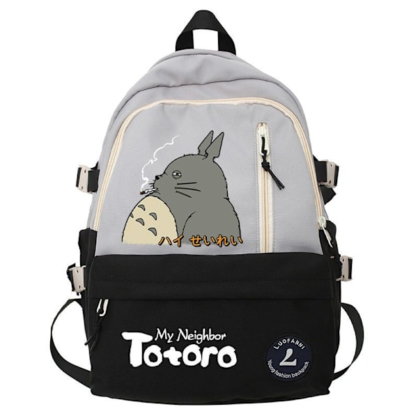 Ghibli Totoro Pojkar Flickor Skolböcker Väskor för tonårsflickor Kawaii College Student Bokväska Ryggsäck Kvinnor Laptop Ryggsäck style 17