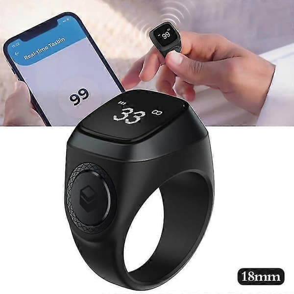 Smart Tasbih Teller Ring For Muslims Zikr Digital Tasbeeh 5 Bønnetidspåminnelse Bluetooth