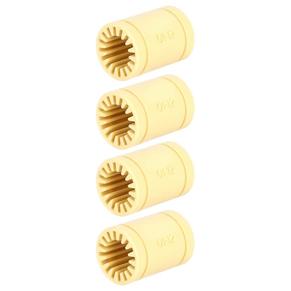 4 stk. Lejeaksler Plastik Gul LM12UU Solid Polymer Lineære Lejer til 3D Printer RepRap Mendel RJMP‑01‑12