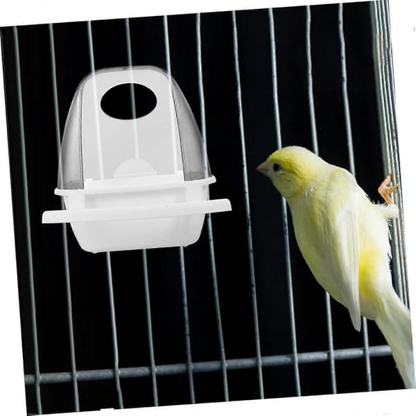 Fuglefoderboks Fuglefoderdispenser Fuglevandfoder Fuglehuse til udendørs fuglebur Madskål Udendørs fuglefoder Papegøje Hvid