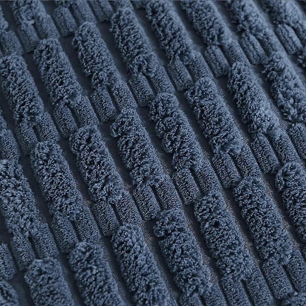 2 Pakker Støvet Blå Dekorativt Pyntepudebetræk 45x45 cm med Pomponer til Sofa Seng Stue, Bondehus Boho Boligindretning, Blød Fløjl Sød Firkantet