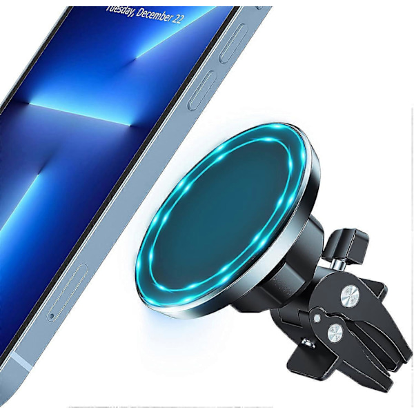 Auton puhelinteline - MagSafe-ilmastointiritiläteline autoon, yhteensopiva iPhone 14 13 12 Pro Max Mini Plus -puhelimien, MagSafe-koteloiden kanssa, 360° säädettävä Mag Sa