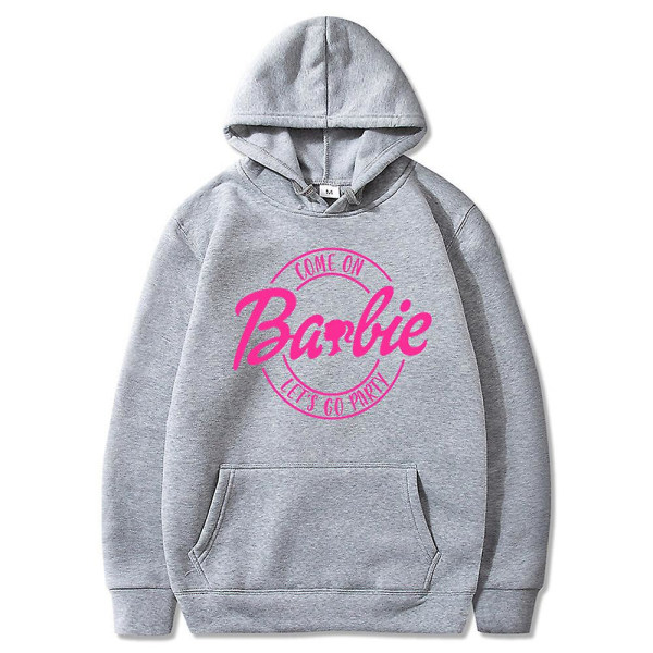 Barbie Movie Huppari Sweatshirt T-paita Pullover Couple Hooded Top Grey S