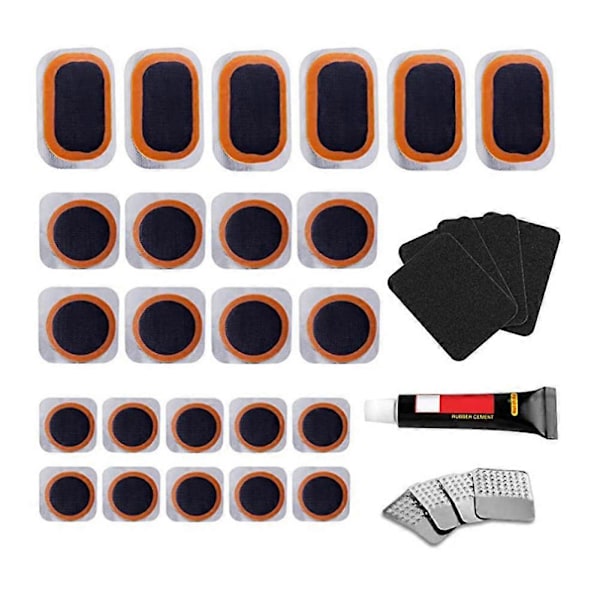 Cykel Slang Punktering Reparationslapp Kit Cykel Innerslang Lappar Lim Verktygsset