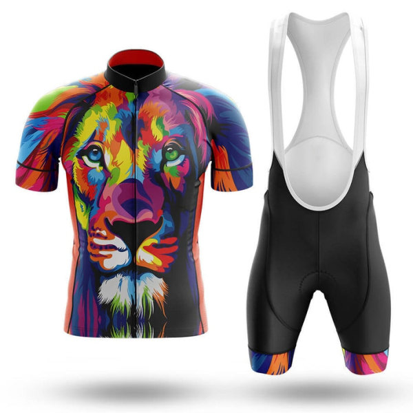 Lion design Pyöräilyshortsit Paita Puku hengittävä Jersey Miesten Pyöräilyvaatteet Mtb Set Urheiluvaatteet Road Complete 2023 Joukkueen univormu Photo Color-1 Asian Size -XS