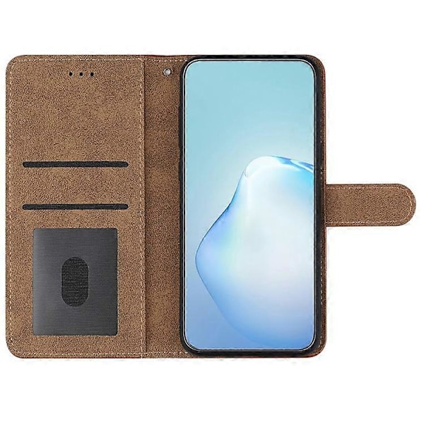 Kompatibel til Oppo A79 5G Linjer Præget Mobiltelefon Etui Foldbart Stativ PU Læder Cover Black