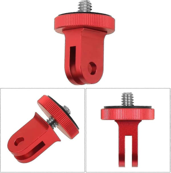 Kamera Mount Adapter, Metal Mount Adapter, Konverteringsadapter Tripod Montering Til Kamera (1 stk, Rød)-ZZY