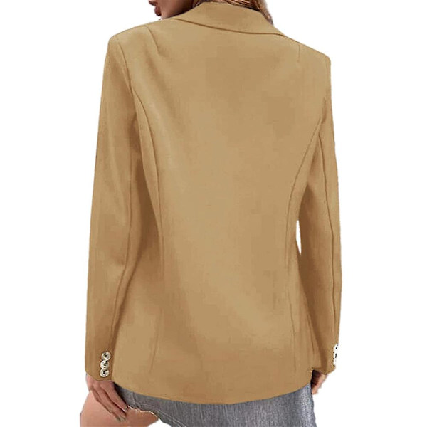 Kvinnors kostym med en knapptryckning kavaj kavaj långärmad kappa Business Casual Slim Fit Ytterkläder Khaki M