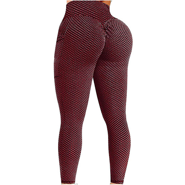 Tflycq Womens Stretch Yoga Leggings Fitness Löpgym Sport Full Längd Active Pants Red L