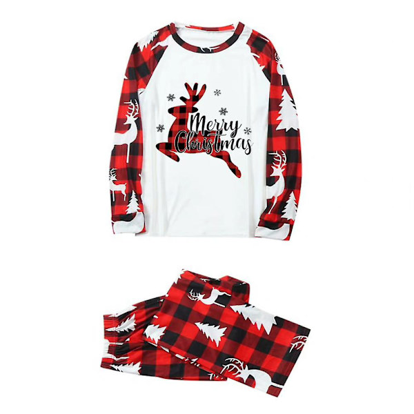 Hyvää joulua Perheen ruudullinen print Pyjamas Lounge Wear Men 4-6 Years
