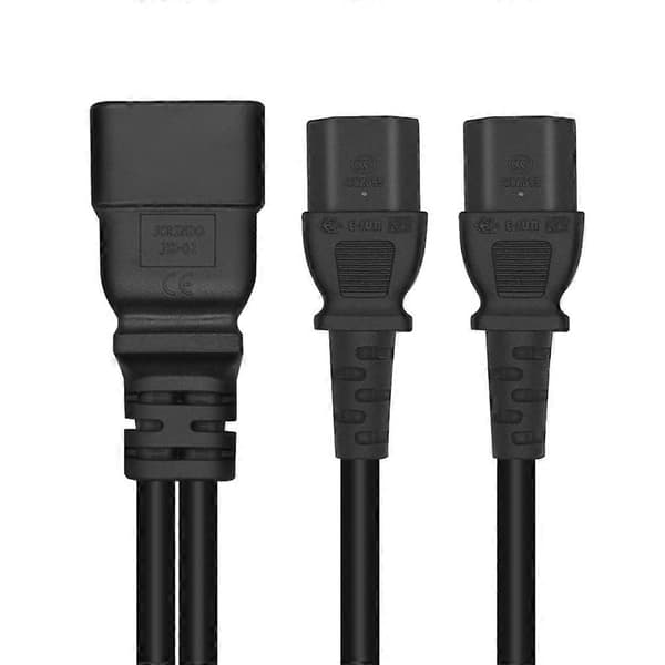 C20 til 2x C13 Y-splitter adapter forlengelsesstrømkabel PDU UPS 32cm