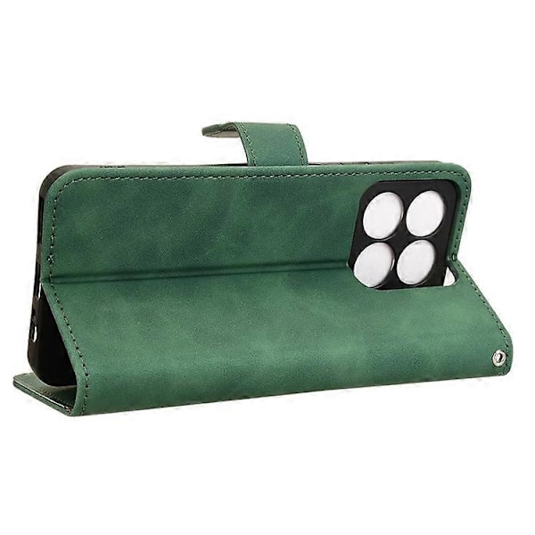 Kompatibel for ZTE Blade A35 / A55 Lærveske Hudfølelse Anti-Drop Lommebok Flip Telefondeksel Green
