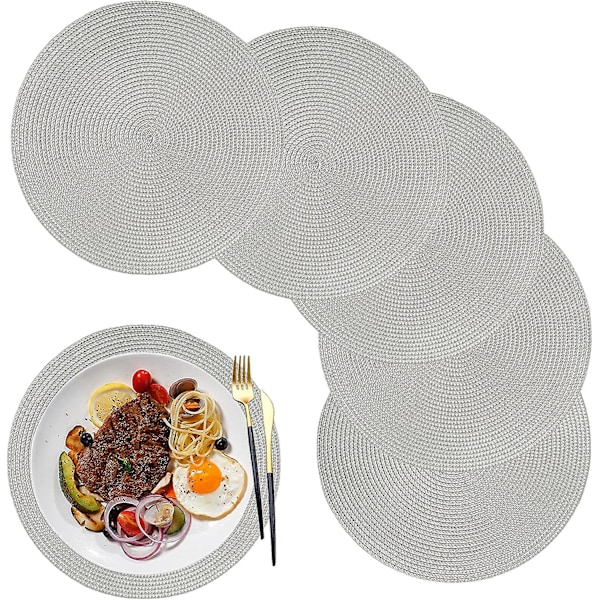 Pöytätabletit, 6 kpl, 32 cm, pyöreä pöytätabletti polypropeenimuovia, pestävä keittiöön, ruokapöytään, juhliin, häihin (punainen)