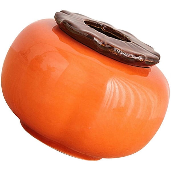Persimon Keramisk Blomkruka Inomhus Kruka Skrivbordsdekoration Orange 7.7X7.7X6.00cm Plantering 1Set