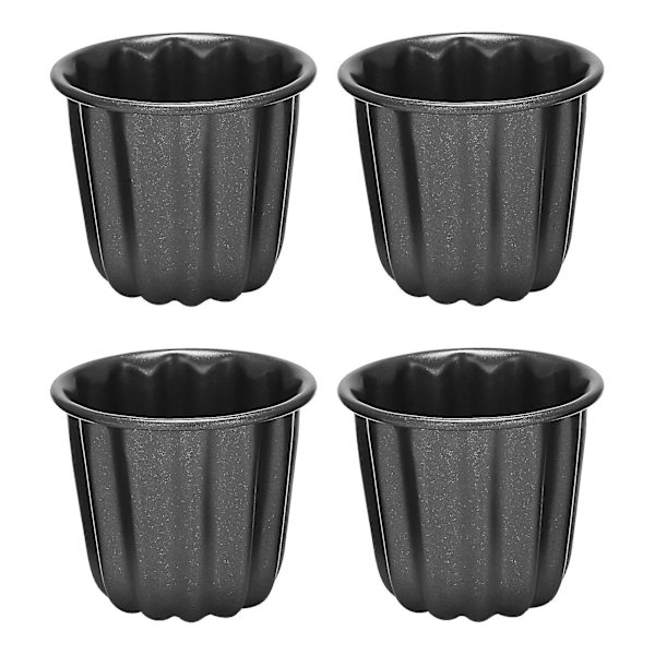 Caneleform, Cannele Muffinsform, 4 stk. Non-stick Canneleform Grå-sort Canneles