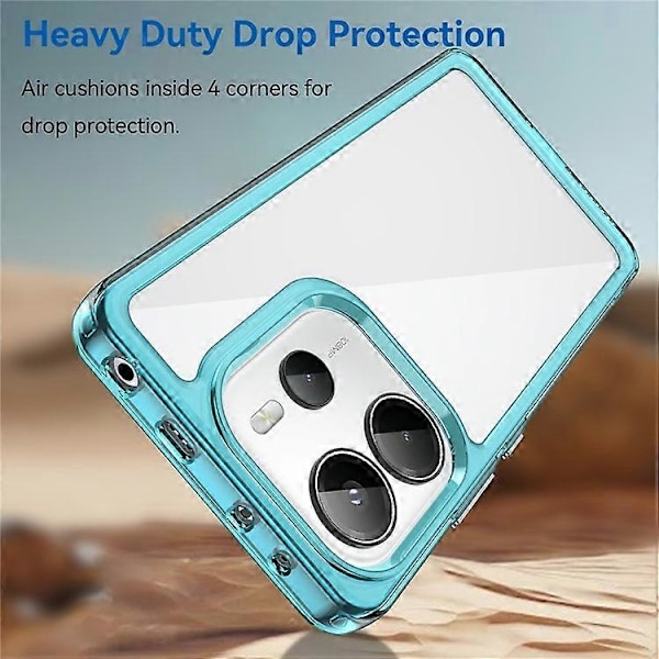 Kompatibelt Skal för Xiaomi Redmi Note 14 4G (163.25x76.55x8.16mm) TPU+Akryl Skyddande Transparent Mobilskal Transparent