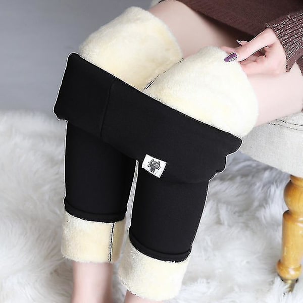 Naisten talvisamettikylmänkestävät fleece-leggingsit M