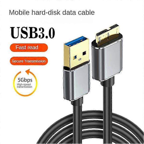Ulkoinen kiintolevyn kaapeli USB Micro-B HDD-kaapeli Micro-B datakaapeli SSD Sata -kaapeli kiintolevylle Micro-B USB3.0, 0,5M Edition d