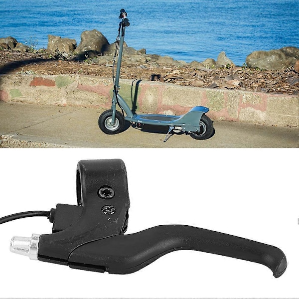 Musta muovinen vasemman puolen jarrukahva Razor sähköpotkulautaan, Pocket E -pyörään