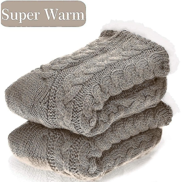Damtofflorstrumpor Varma fluffiga strumpor Mjuka Luddiga strumpor Vinterstickade strumpor Chenille Stripe A