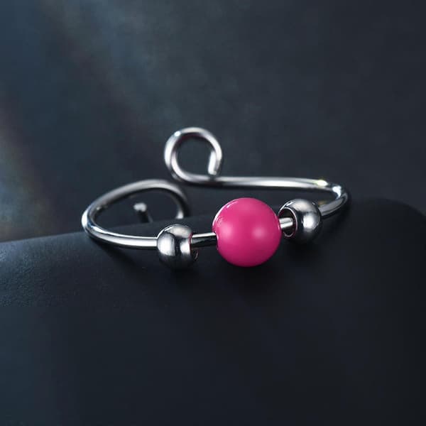 Unisex Angstring Titanium Stål Perlering Stressreduserende Ring for Angst