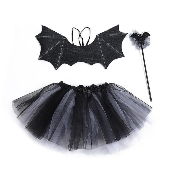 Flickor Lila Bat Fancy Dress Up Spindelnät Häxa Barn Spider Set Halloween kostym D